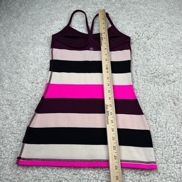Lululemon Power Y Tank Top Pow Stripe Raspberry Glo Striped - Picture 8 of 9